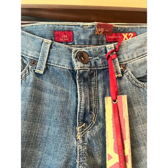 NWT VINTAGE Express Women's Low Rise Eva Bootcut Jeans Denim Blue Size 2R - Picture 4 of 12